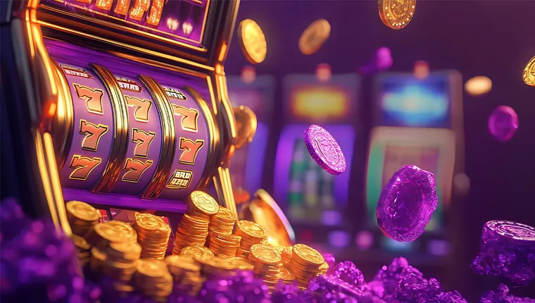 Illustration of a winning slot machine with coins